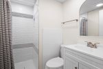 Ground level bathroom with stand up shower 